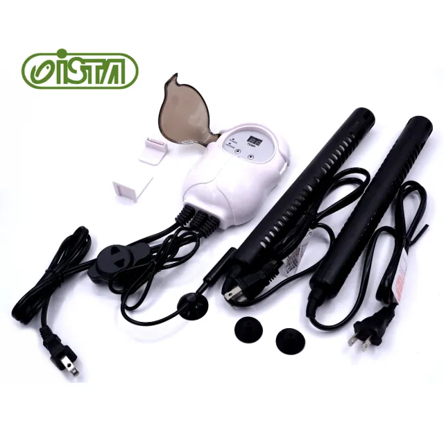 【ISTA 伊士達】微電腦雙迴路單顯控溫器1000W+防爆石英加熱棒300W2支控溫器單螢幕(I629魚缸溫度加熱控制組)