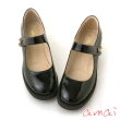 【amai】復古法式珍珠粗跟鞋 厚底鞋 瑪莉珍鞋 懶人鞋 娃娃鞋 瑪麗珍鞋 大尺碼 GC23BK(黑色)