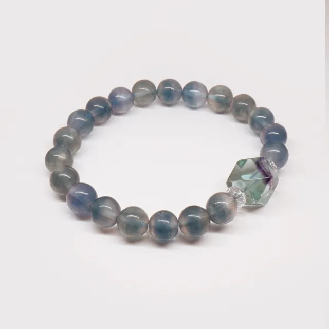 【MU LIFE 荒木雕塑藝品】星月碧海青天珠手鍊(螢石)