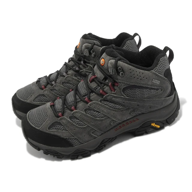 【MERRELL】登山鞋 Moab 3 Mid GTX Wide 寬楦 灰 黑 男鞋 防水 越野 郊山 戶外(ML035785W)