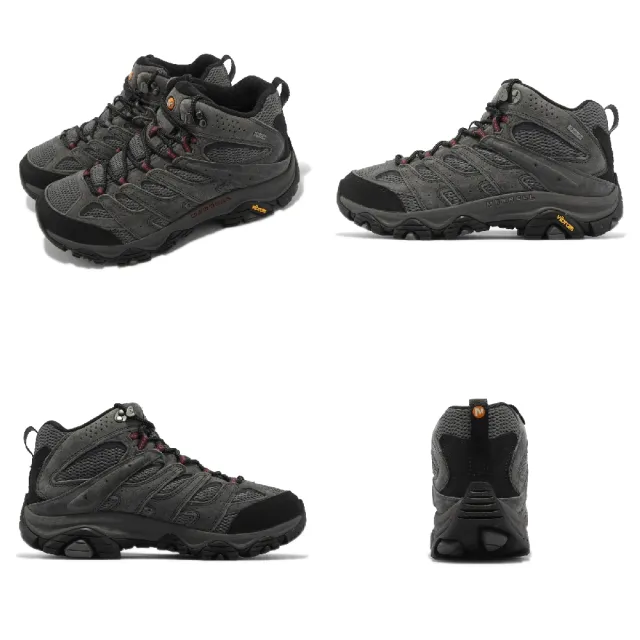 【MERRELL】登山鞋 Moab 3 Mid GTX Wide 寬楦 灰 黑 男鞋 防水 越野 郊山 戶外(ML035785W)