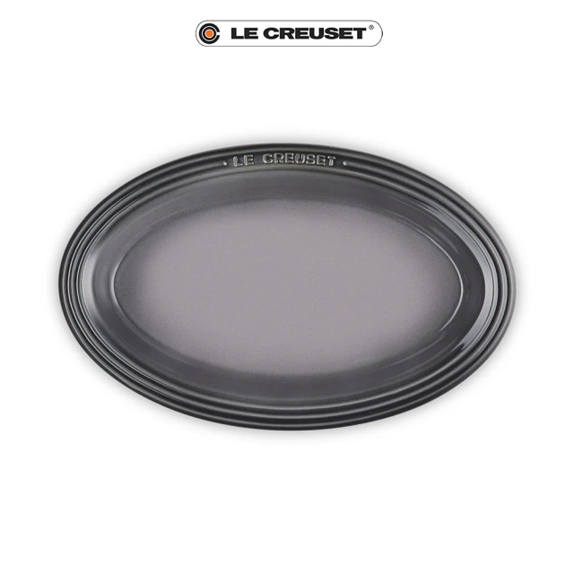 Le Creuset 瓷器輕虹霓彩系列橢圓盤25cm(燧石灰)