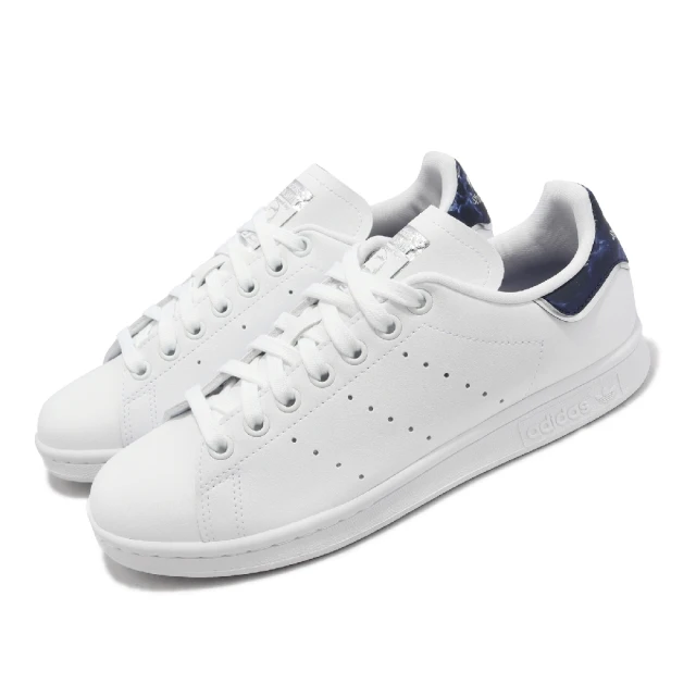 adidas 愛迪達 休閒鞋 Stan Smith W 女鞋 白 藍 銀 小白鞋 經典 史密斯 三葉草 愛迪達(GY9395)