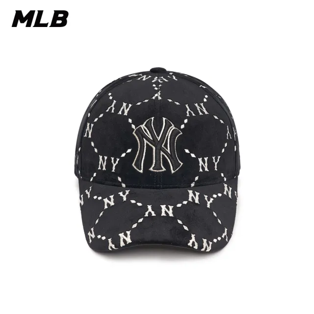 【MLB】可調式硬頂天鵝絨棒球帽 MONOGRAM系列 紐約洋基隊(3ACPMV126-50BKS)