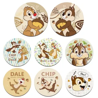 【收納王妃】Disney 迪士尼 奇奇蒂蒂系列 軟式硅藻土杯墊 2入組(10x10x0.5 天然環保 辦公室必備)