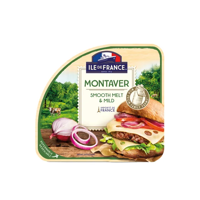 【ILE DE FRANCE 法蘭希】法國 蒙特維天然切片乾酪 150g(Montaver Slices 天然起司片 乳酪)