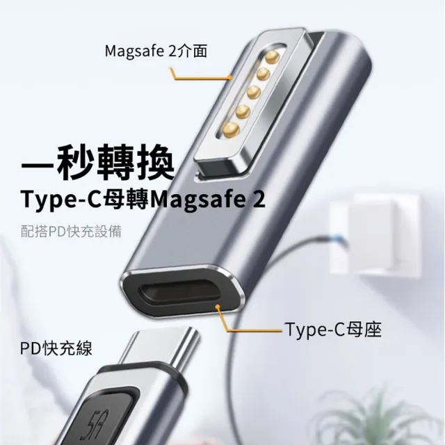 【ANTIAN】Macbook磁吸充電轉接器 magsafe2充電轉接頭(PD快充/蘋果筆電充電)