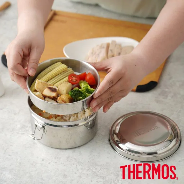 【THERMOS 膳魔師】買1送1_不鏽鋼便當盒1000ml(Z-LBNP-14)