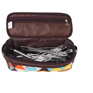 Caiyi 戶外野營炊具收納包 露營燒烤餐具收納袋 旅行化妝包 便攜洗漱包