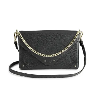 【MARKBERG】Sky 丹麥手工牛皮個性鍊帶方包 肩揹包 斜背包 手拿包 手提包 側肩包(亮金屬)