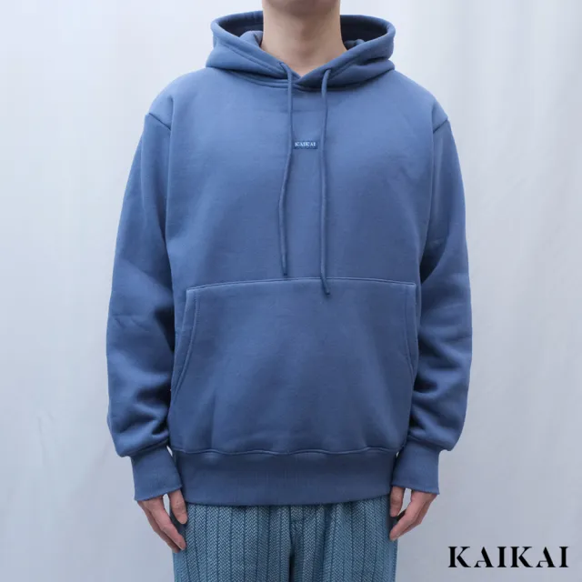 【KAI KAI】Logo重磅連帽Tee(男款/女款 有挺度厚帽T 休閒長袖連帽衛衣)