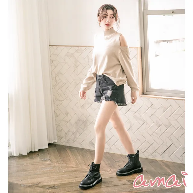 【amai】時尚率性百搭短靴 細跟靴 粗跟靴 短靴 踝靴 馬丁靴 機車靴 大尺碼(A、B、C、D款)