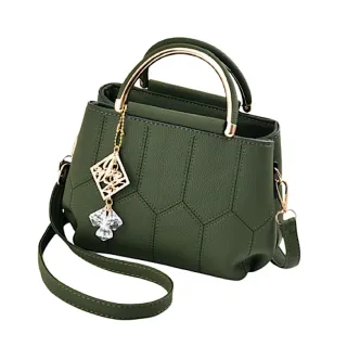 【89 zone】韓版時尚清新復古立體 女包 水桶包 單肩包 斜挎包 手提包(不含掛件-綠)