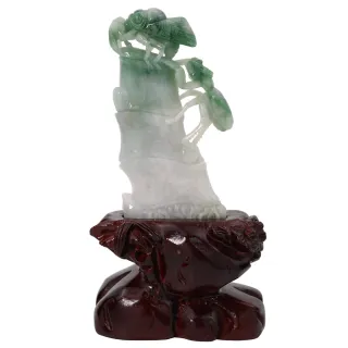 【JA-ME】天然A貨翡翠飄花步步高升擺件(年終慶/年貨節/招財開運/現貨/僅此一件)