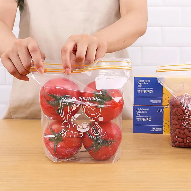 【Dagebeno荷生活】食品級PE材質立體加寬底部雙層密封保鮮袋 加厚款食品分裝袋-中號25只裝(3盒)
