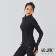 【Mollifix 瑪莉菲絲】鍺離子中層訓練外套、瑜珈服、瑜珈上衣、運動外套(黑)