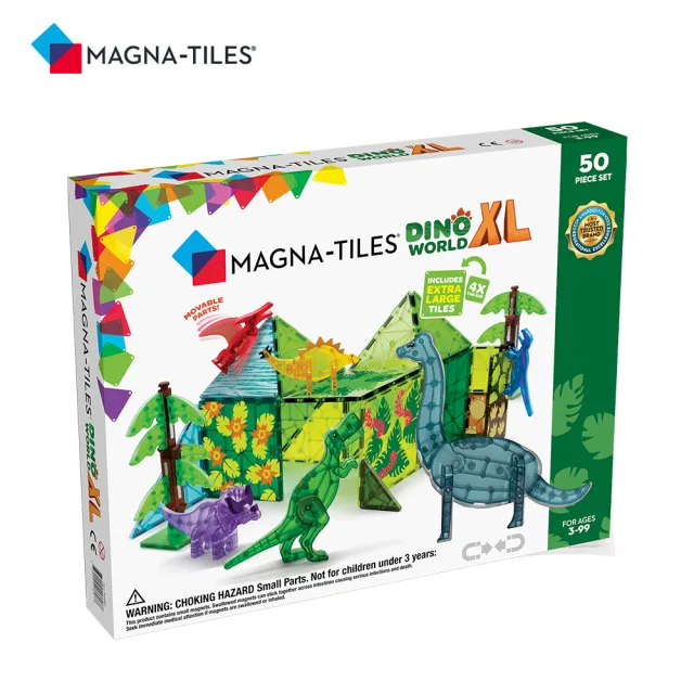 【Magna-Tiles】磁力積木-恐龍世界XL 50片(磁力片/STEAM 玩具/益智玩具)