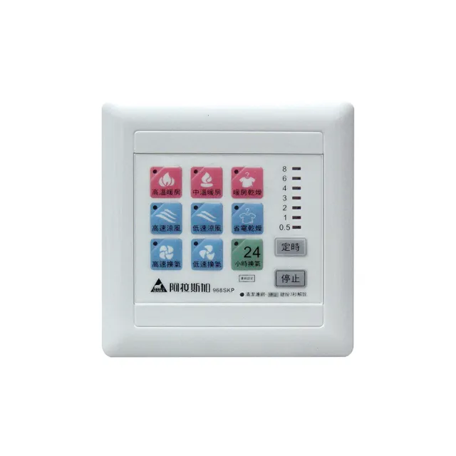 【ALASKA 阿拉斯加】浴室暖風乾燥機 968SKP(PTC 線控 110V/220V)