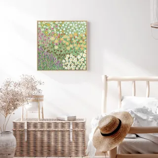 【菠蘿選畫所】春天氣息-60x60cm(綠意植物掛畫/裝飾畫/春天森林系/房間佈置/裝飾)