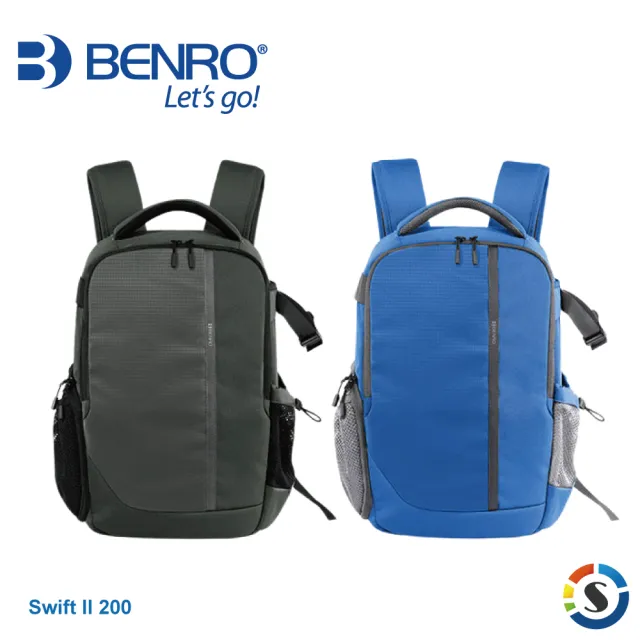 【BENRO 百諾】Swift II 200 雨燕雙肩攝影背包 深灰/湖藍(勝興公司貨)