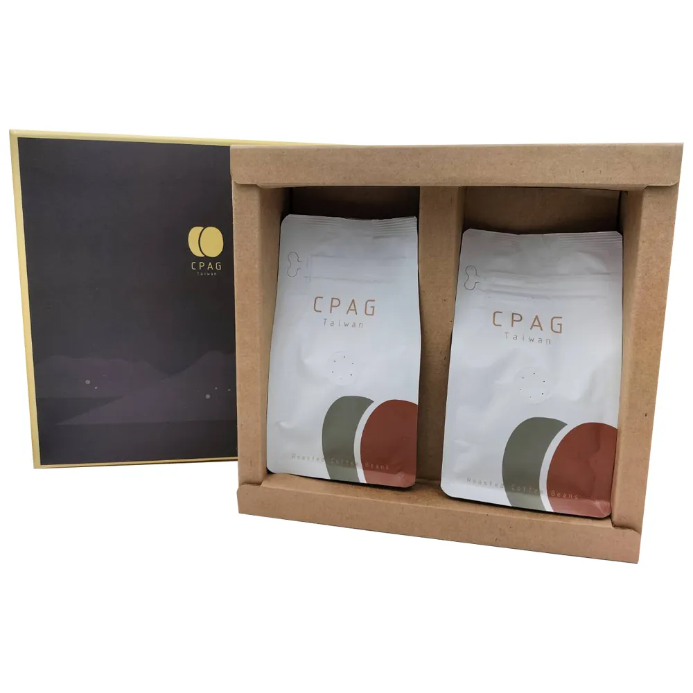 【古坑農會】CPAG烘焙咖啡豆禮盒X1盒(1/4磅豆X2包 附贈提袋)