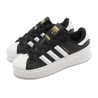 【adidas 愛迪達】休閒鞋 Superstar Bonega W 女鞋 黑 白 厚底 增高 金標 三葉草 愛迪達(GX1841)