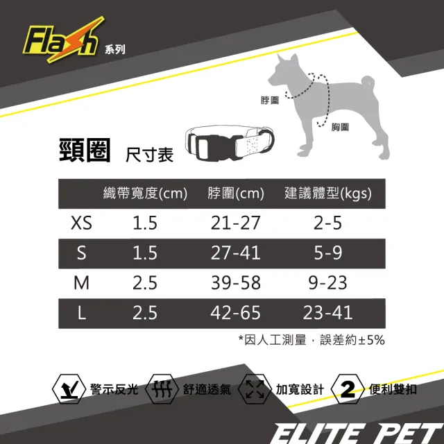 【ELITE PET 艾利沛】FLASH閃電系列 頸圈組 S(灰)