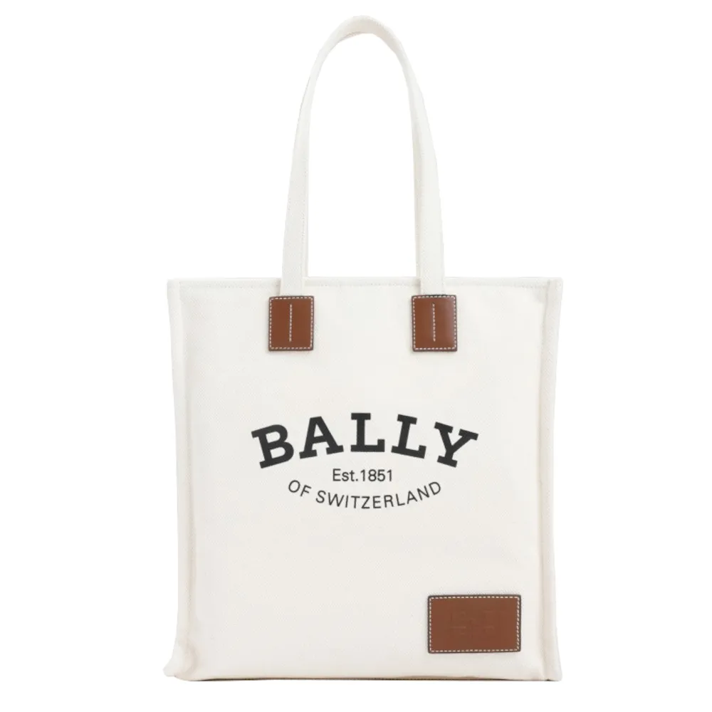 【BALLY】Crystalia Tote 中款 帆布 托特包 米色