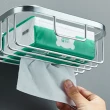 【EchoLife】太空鋁浴室衛生紙架 面紙架 免打孔紙巾架 置物架 廁所收納架(長方形款)