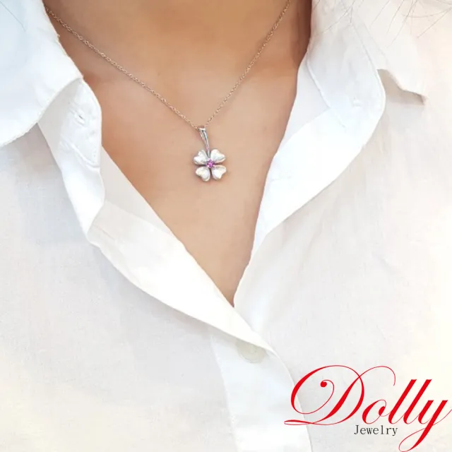 【DOLLY】天然桃紅色藍寶石項鍊(004)