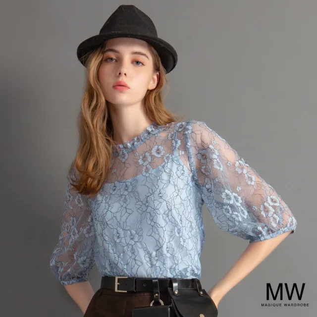 【MAGIQUE WARDROBE】兩件式蕾絲上衣(2色)