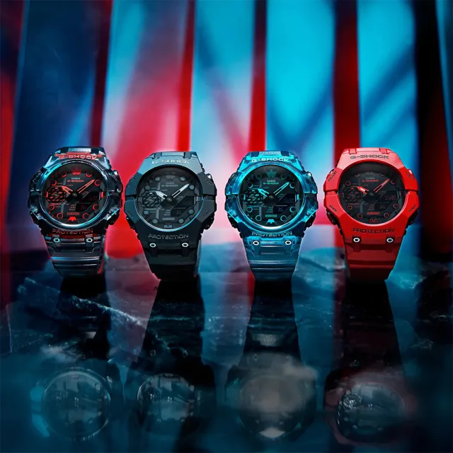 CASIO 卡西歐】G-SHOCK 藍牙碳纖維核心防護構造雙顯手錶(GA-B001G-1A