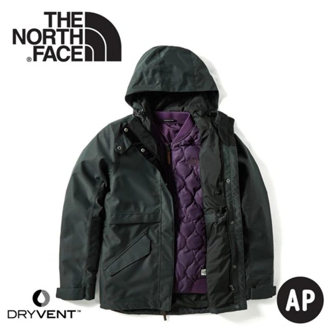 The North Face 女 DryVent兩件式防水耐磨羽絨外套《黑》3VV1/防水外套(悠遊山水)