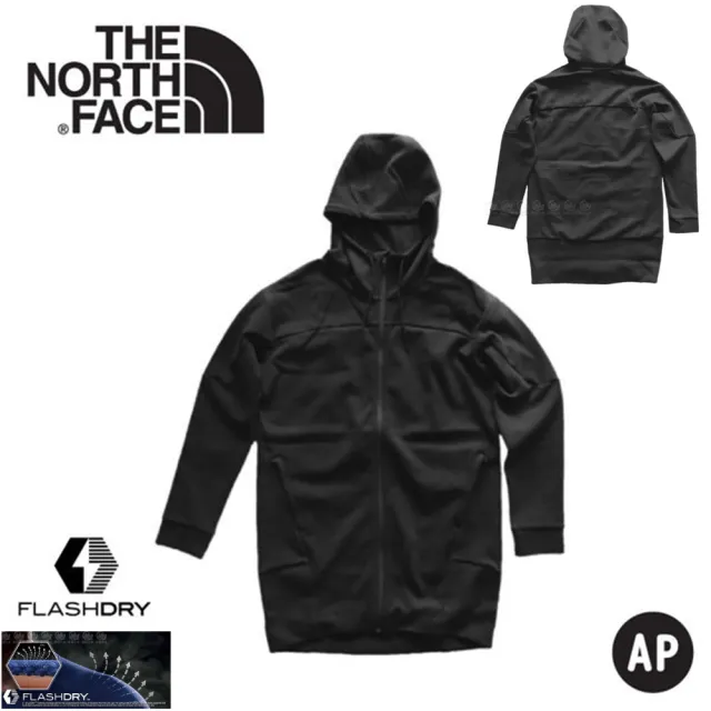 【The North Face】女 FlashDry-XD快乾長版保暖外套《黑》3YVP/連帽外套(悠遊山水)