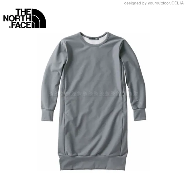 【The North Face】女 TRACTION ONEPIECE 保暖衣《灰》3VAG/圓領上衣/長版上衣(悠遊山水)