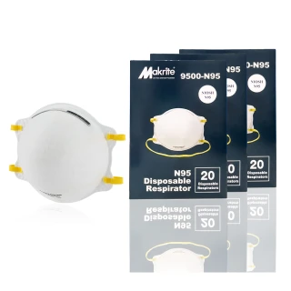【Makrite凈舒式】9500-N95專業防護口罩3盒｜20片/盒｜頭戴式(N95、NIOSH)