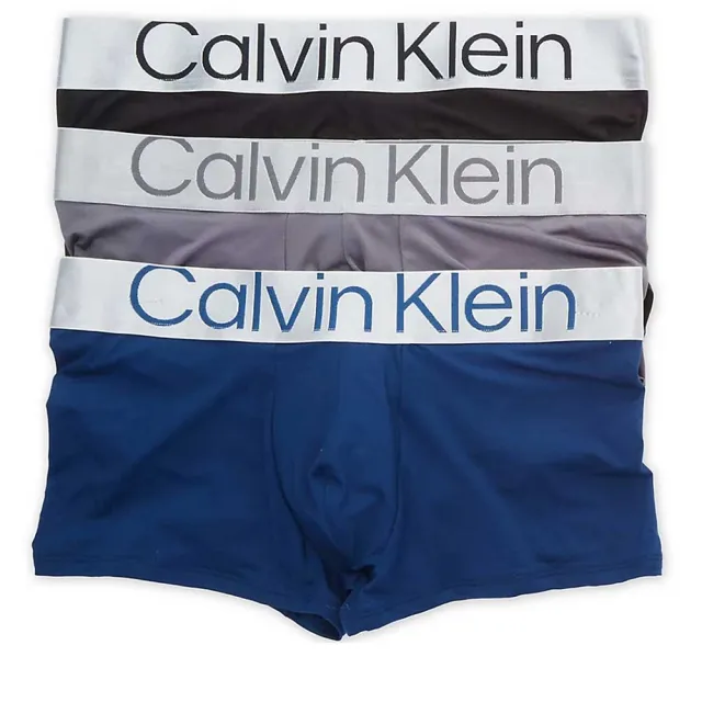 【Calvin Klein 凱文克萊】CK凱文克萊 男士低腰內褲 精緻舒適 短版彈性平口四角內褲 3色組(CK男生四角內褲)