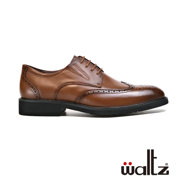 【Waltz】職人巧思 經典雕花 側V綁帶 紳士鞋皮鞋(612113-06 華爾滋皮鞋)