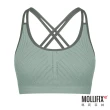 【Mollifix 瑪莉菲絲】A++活力自在後交叉舒適BRA、瑜珈服、無鋼圈、運動內衣(淺綠+灰湖綠)