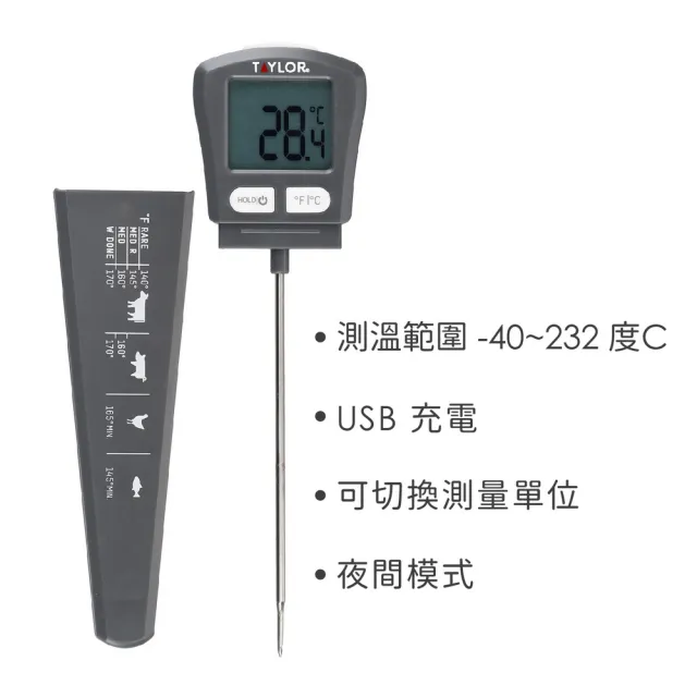 【Taylor】美國 肉品電子探針溫度計 / 食物測溫 烹飪料理 電子測溫溫度計