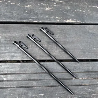 【NUIT 努特】E-SET角頭營釘 30CM直徑9mm 炭素鋼營丁地釘營釘 天幕帳蓬客廳帳篷(NTH2430六入組)