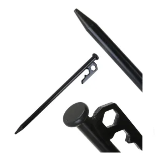 【NUIT 努特】E-SET角頭營釘 20CM直徑9mm 炭素鋼營丁地釘營釘 天幕帳蓬客廳帳篷(NTH2420十入組)