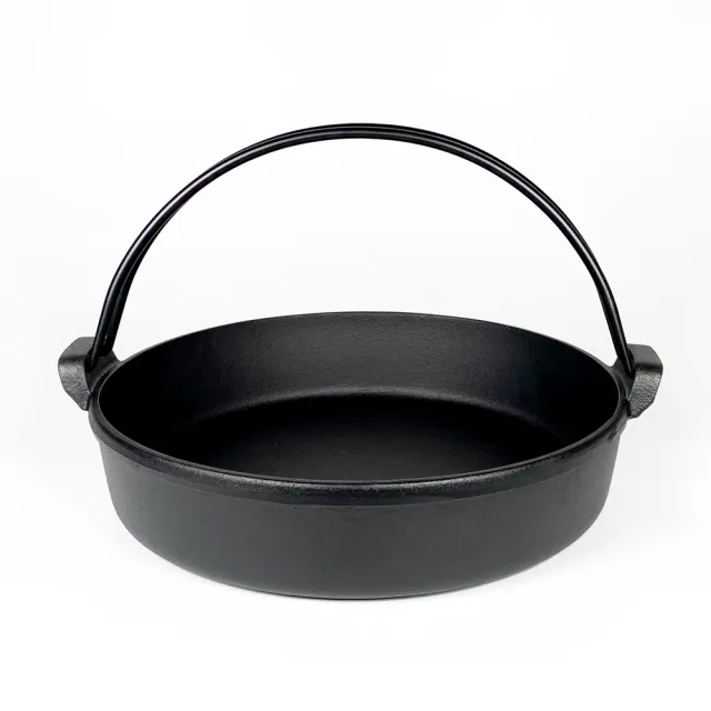 【福介商店】南部鐵器 日本鑄鐵鍋 IWACHU 岩鑄 提把鑄鐵壽喜燒 24cm IH爐可用鍋 平底鍋 提把鍋 煎餃