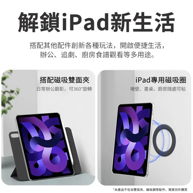 Nil】iPad Mini6 8.3吋輕薄透明磁吸保護殼內置磁吸環平板保護套- momo