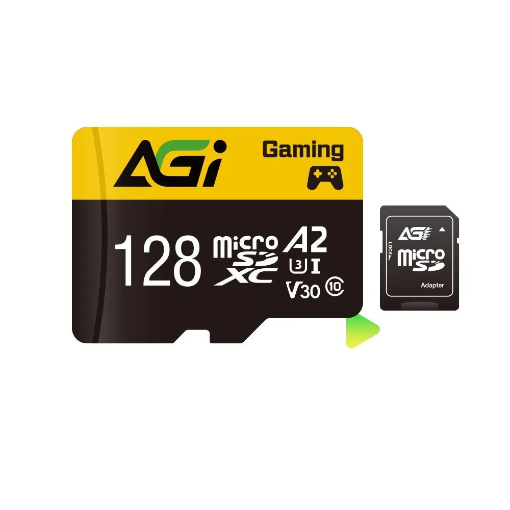 【AGI 亞奇雷】microSDXC  UHS-I A2  V30 128GB 記憶卡 附轉卡(Made in Taiwan)