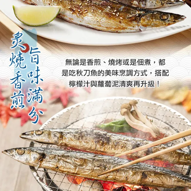 【享吃海鮮】野生特級秋刀魚8包(300g±10%/包/3尾/包)