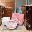 【SONA森那家居】Sanrio三麗鷗 Hello kitty 玻璃保鮮盒+保溫保冷袋(580ml 分隔設計)
