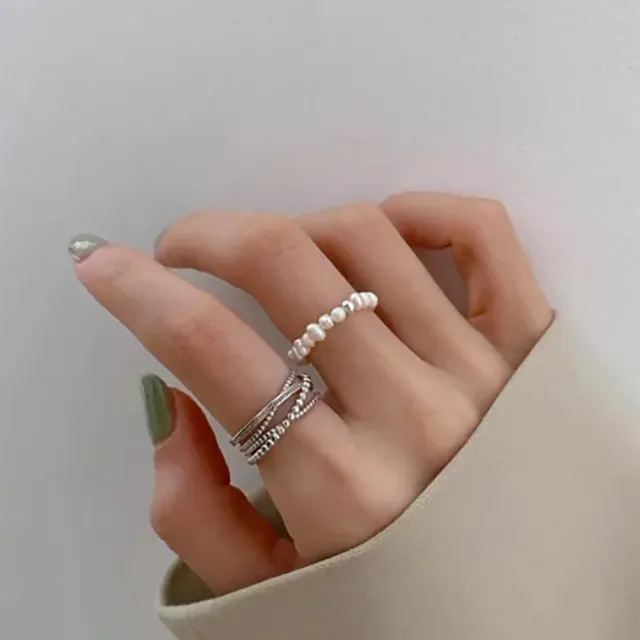 【SeasonsBikini】正韓金屬珍珠戒指 -AC12(金屬珍珠戒指)