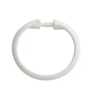【寶盒百貨】12入4.9cm內通用款浴簾窗簾O型掛勾(伸縮桿浴簾窗簾配件 白色圓型扣環 吊環配件粗桿專用)