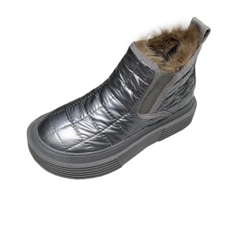 【BalletAngel】暖感金屬風格紋保暖雪靴(灰)
